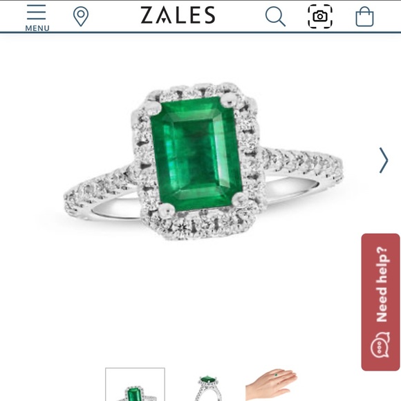 Emerald Halo Ring - Picture 10 of 10